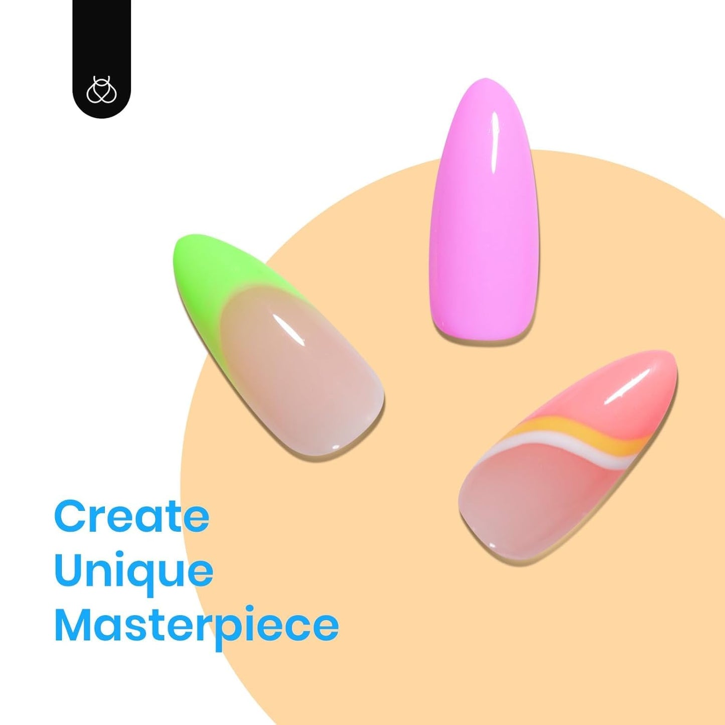 Beetles Neon Gel Nail Polish - Neon Lights, Bright Rainbow Collection, 6 Colors Hot Pink Blue Yellow Green Summer Gel Nail Polish Set, Soak Off UV LED Summer Nails Art, Manicure Salon DIY Home