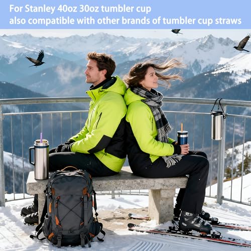 10 Reusable Straws for Stanley Tumblers | 12-Inch Colorful Straws with Cleaning Brushes