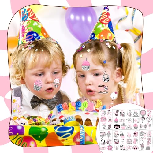 Bad to the Bone Temporary Tattoos for Girl Birthday Party - Rock Music Theme, 16 Sheets