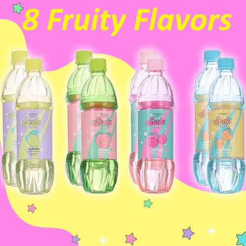 Expressions 8pc Pop Gloss Soda Flavored Lip Balm Set for Kids