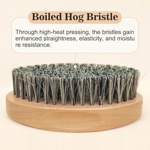 SUNBIRD Men's Boar Bristle Beard Brush - Solid Wood Grooming Tool