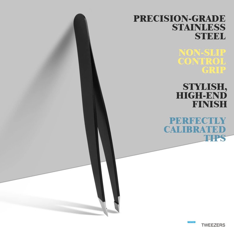 FIVETAS Lash Tweezers for Eyelash Extensions for Women Ingrown Hair Tweezers Pointed Precision Tweezers for Eyebrows & Ingrown Hair Removal