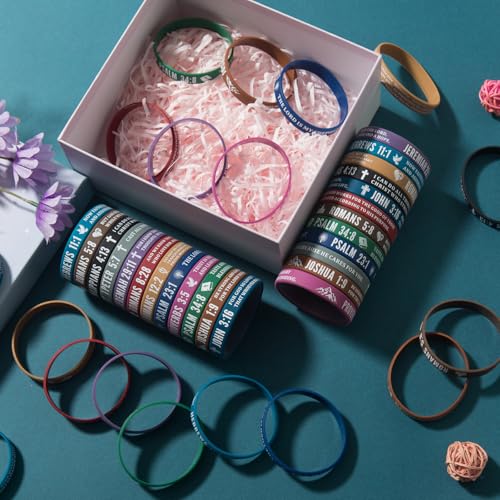 12-Pack Inspirational Bible Verses Silicone Wristbands