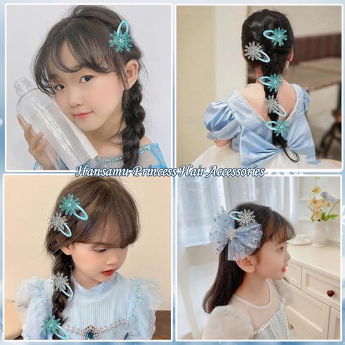 8PCS Snowflake Hair Clips - Festive Christmas Hair Accessories