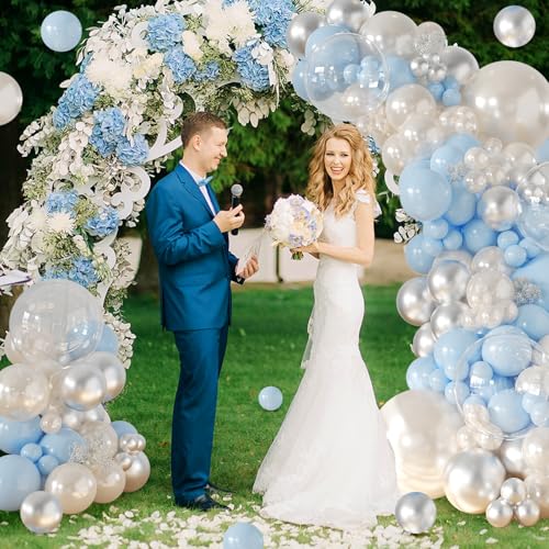 CROSSFINGERS Blue and White Balloon Arch Kit for Parties