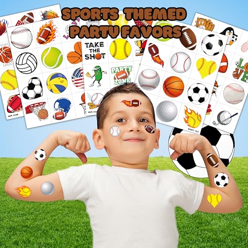 60 PCS Sports Ball Temporary Tattoos for Kids - Birthday Party Favors