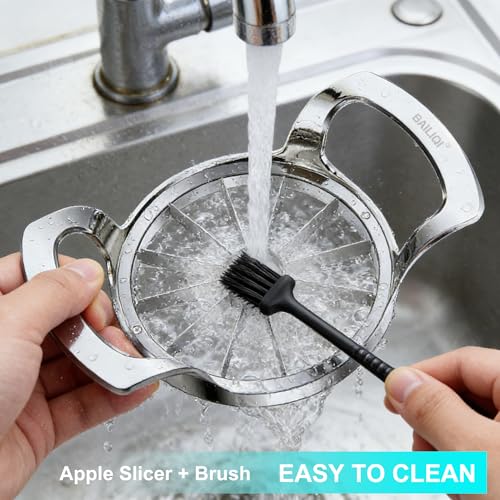 Stainless Steel Apple Slicer - 12 Slice Corer with Cleaning Brush