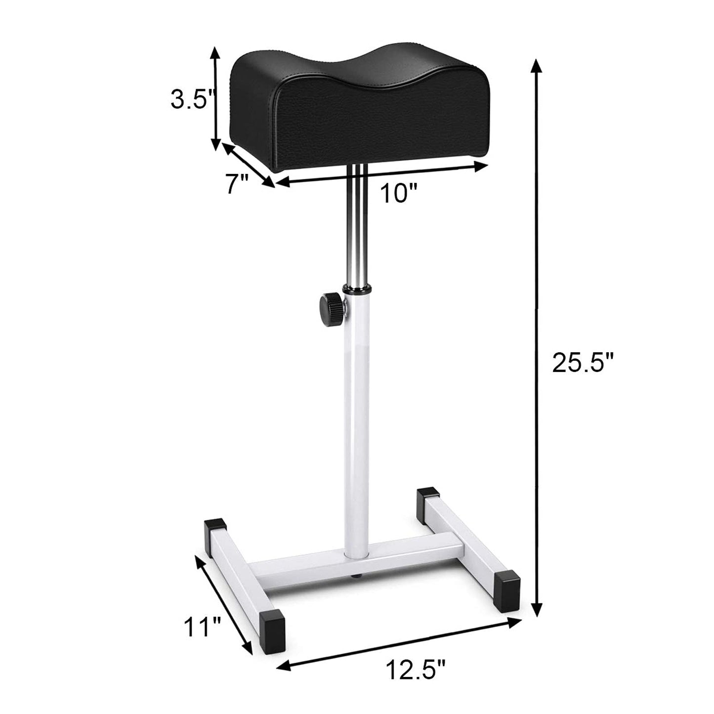 CHAOEEMY Pedicure Foot Rest,Adjustable Height Pedicure Stool,Pedicure Stand for Home Salon,Tattoo,Nail Tech(Black)