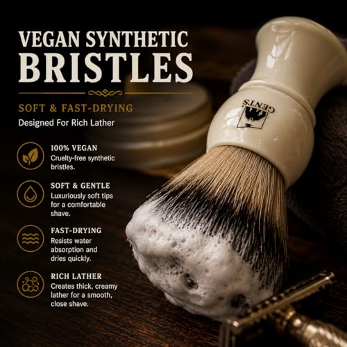 GENTS Heavy Duty Ceramic Shaving Set ? Classic Grooming and Beard Shaving Kit for Men, Ceramic Shave Mug, 3 oz Natural Shaving Soap and Shaving Brush