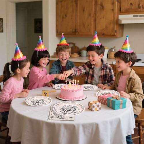Cowboy Party Supplies Set for 20 | 60PCS Disposable Plates & Napkins