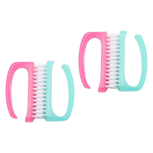 FRCOLOR 4Pcs Nail Cleaning Brush Durable Fingernail Brush for Manicure Dust Removal Soft Bristles for Gentle Nail Care Selection Essential Random Color