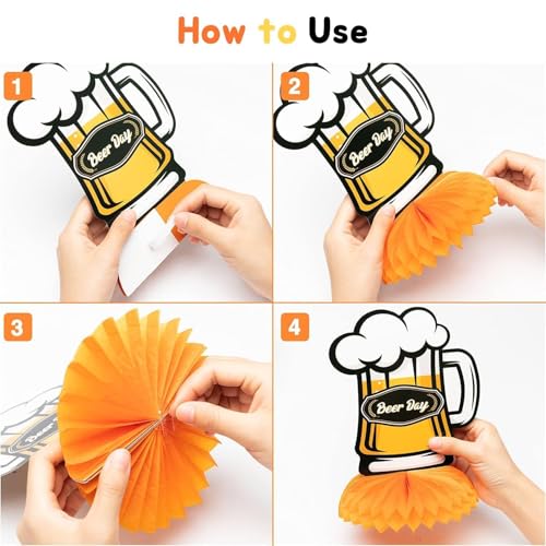 Whiskey Themed Honeycomb Centerpieces - 12Pcs Party Decorations