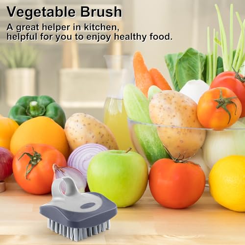 Aodaer Vegetable Brush Set - 2 Silicone & Nylon Scrubbers for Fruits & Veggies