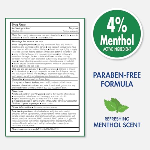 TheraCare 4% Menthol Pain Relief Roll-On Gel - Green, 2.5 oz (73 mL)