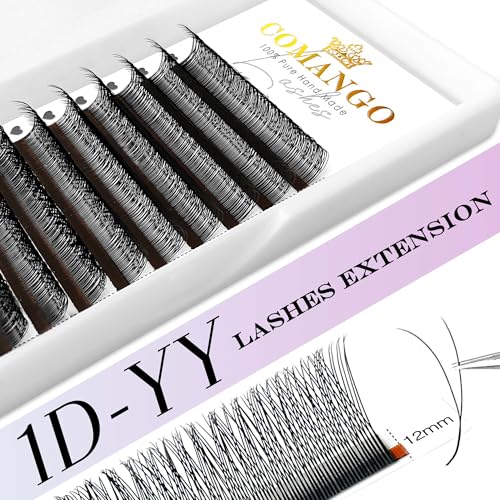 CoMango Y Eyelash Extensions Premade 2D Fans 0.07mm B/C/D Curl 8-15mm Black Variation