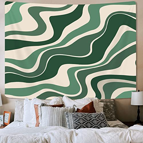 Sage Green Swirls Tapestry - Vintage Abstract Wall Art 60x40