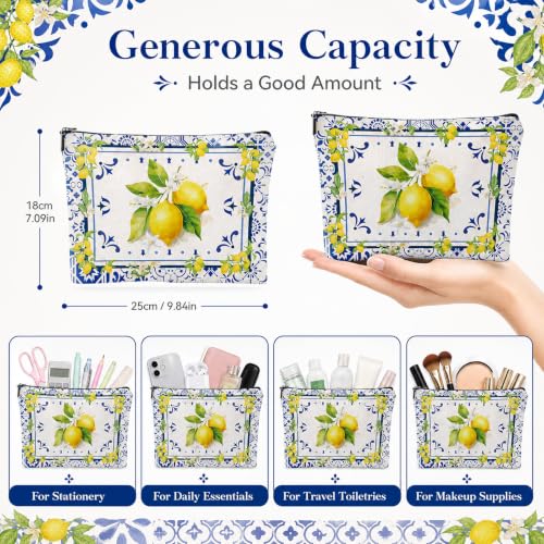 Amalfi Coast Souvenir Lemon Makeup Bag - Italy Travel Gift for Girls & Bridesmaids