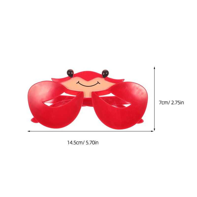 Housoutil Crab Eyeglasses, 3pcs Funny Crab Sunglasses, Sunglasses Novelty Funny Eyeglasses Cartoon Ocean Animal Costume Accessories Photo Props for Hawaiian Luau Beach Tropical Summer Party