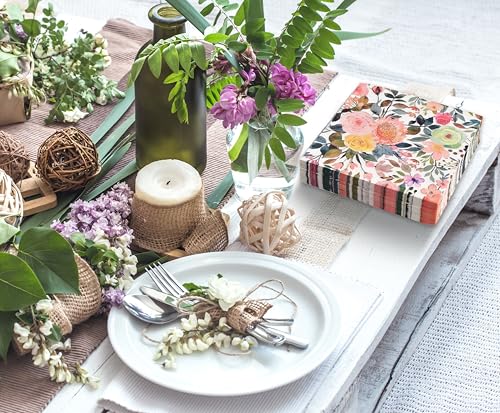 Elegant Floral Paper Napkins - 60 Pack for Parties & Events