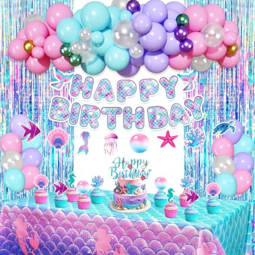 Amandir Mermaid Birthday Party Decorations Set - 67 Pcs
