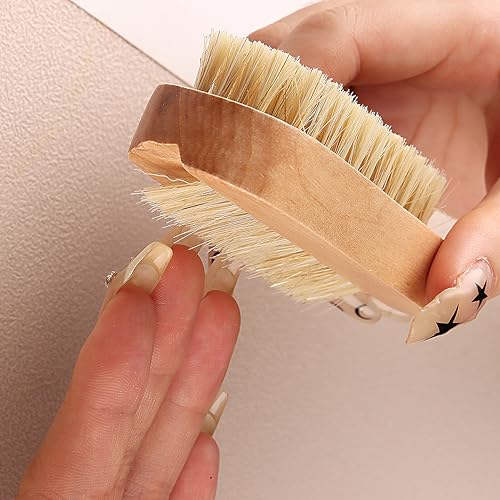 Fcozpjk Bamboo Nail Brush Set - 2Pcs Flexible Bristle Scrubber