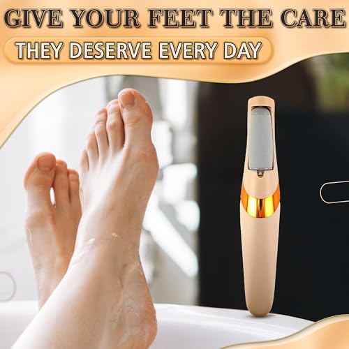 Beige Electric Foot Callus Remover with 2 Speed Modes & Rollers - AZZORI