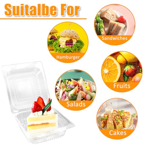 Jgalnim 100-Pack Clear Plastic Clamshell Food Containers