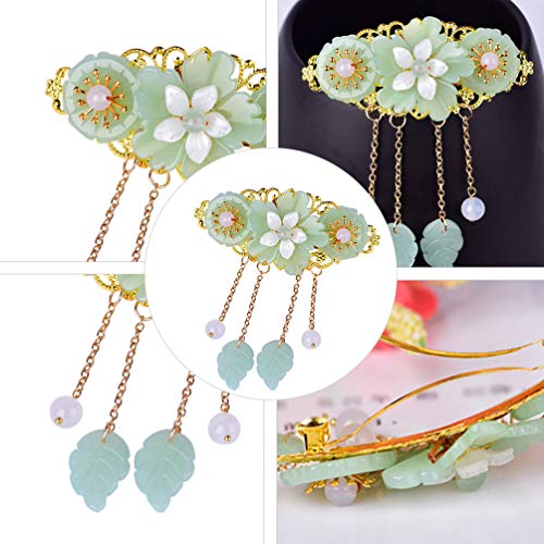 Vintage Glazed Flower Hair Clip for Women - Elegant Barrette for Party & Daily Wear