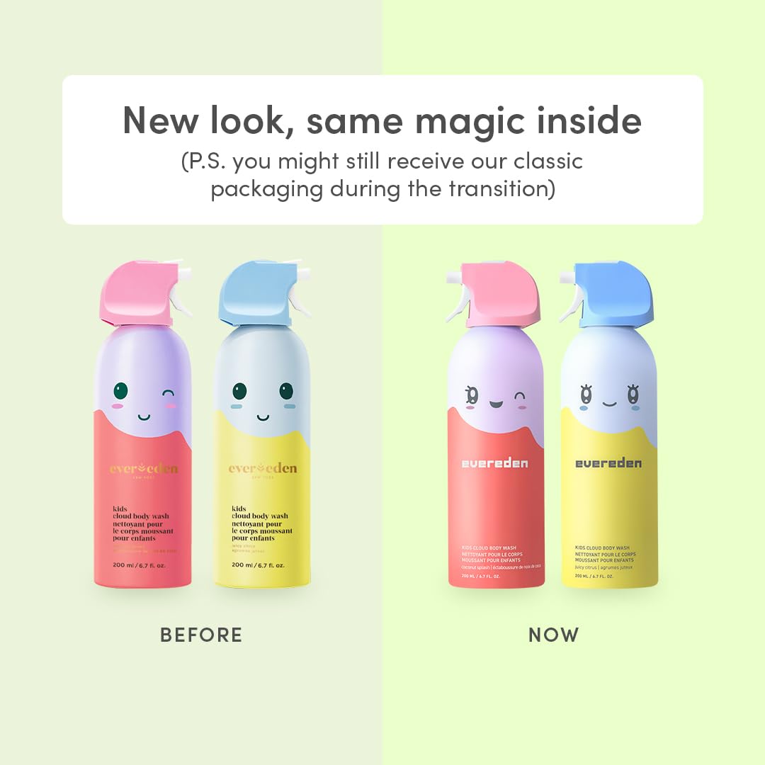 Evereden Kids 2-in-1 Shampoo & Conditioner + Foam Body Wash, EWG Verified