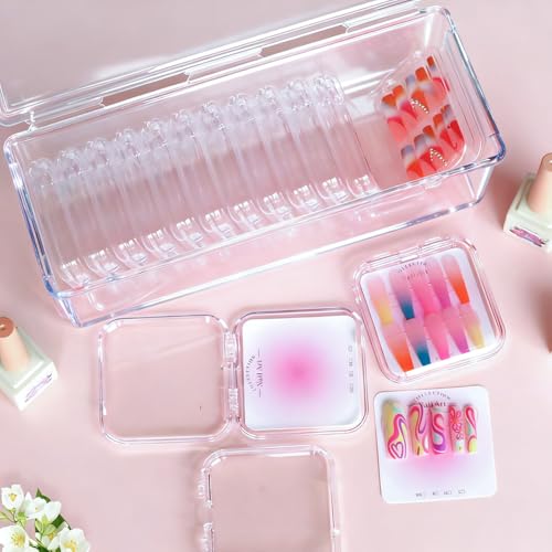 15-Piece Press-On Nail Storage Organizer Set with Display Cases