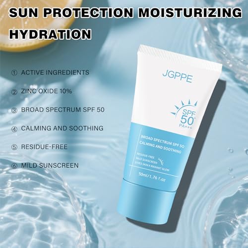Korean SPF 50+ Tinted Sunscreen for Sensitive Skin - Lightweight & Non-Greasy