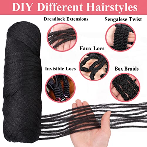 COOKOO 5 Roll 1B# Brazilian Wool Hair for Senegalese Twist Jumbo Braids Faux Locs 70g/Roll