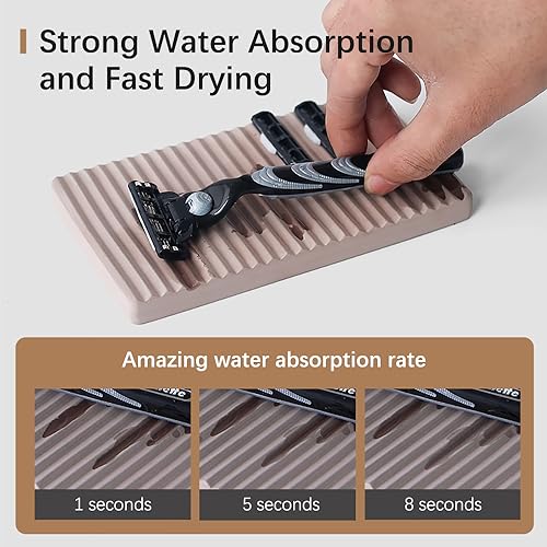 NICITY Beige Diatomite Razor & Soap Holder - Water Absorption Fast Dry Bathroom Accessory
