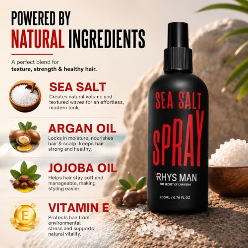 Sea Salt Spray for Men - Beach Wave Texture & Volumizer for Thicker Hair