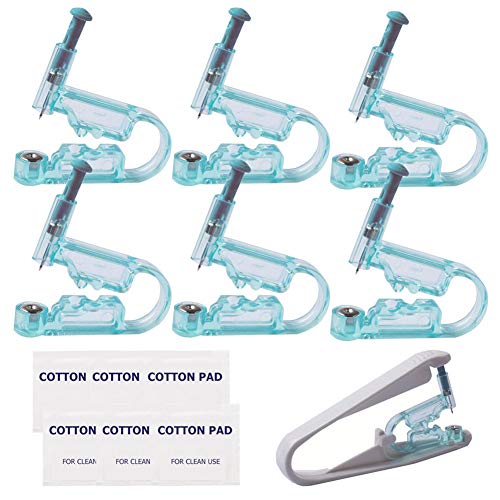Ear Piercing Gun Kit - 6 Disposable Piercing Guns with Ear Studs & Tools