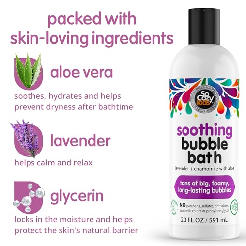 SoCozy Soothing Bubble Bath for Kids, Lavender & Chamomile, 20 FL OZ