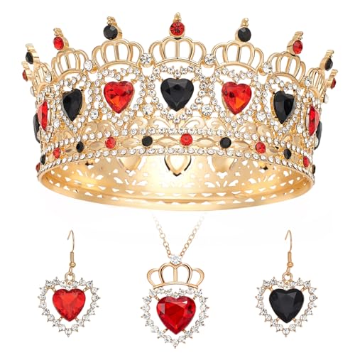 Crystal Queen Crown Tiara for Wedding, Birthday, and Costume Parties