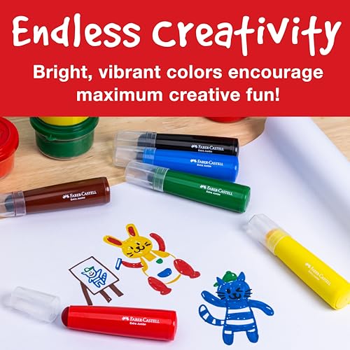 Faber-Castell Little Creatives Extra Jumbo Washable Markers - 6 Colors for Kids