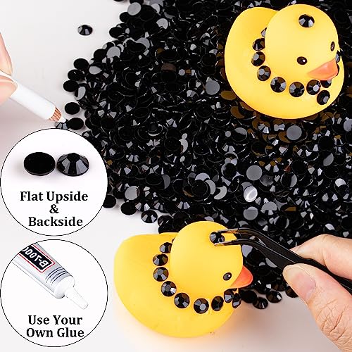 8000pcs 3mm Black Flatback Resin Rhinestones for Crafts