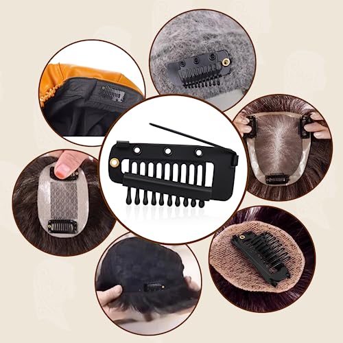 Vodolo Black Chunni Clips with Safety Pins, 8 Pack for Dupatta & Hair Accessories