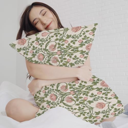 Boho Floral Pillow Cover 12x20 - Soft Flannelette Decor