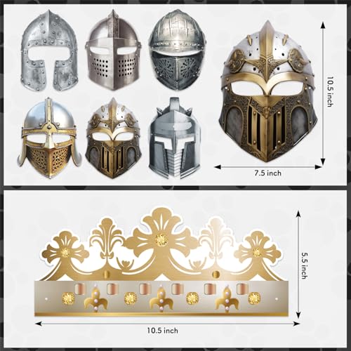 20-Piece Medieval Knight Party Decoration Set with Helmets & Crowns