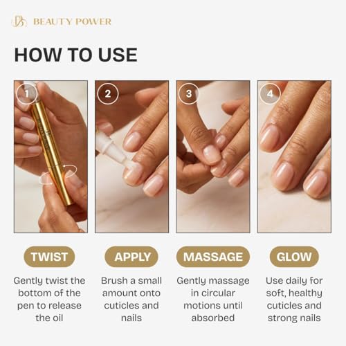 Beauty Power Nail Oil Cuticle Pen - Fragrance Free - Nail Strengthener & Growth Serum