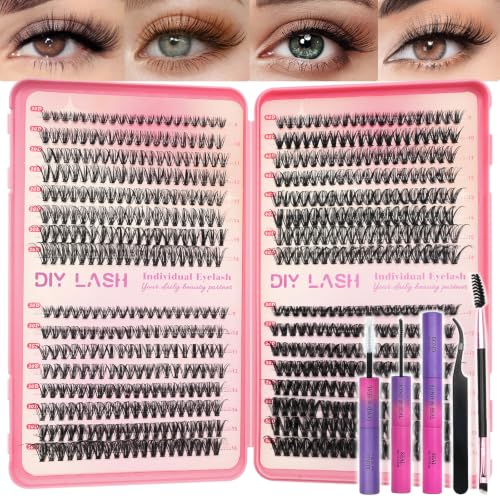 Rootoo 20D+30D+40D+50D Wispy Lash Clusters Kit 640 Pcs Natural Eyelash Extensions