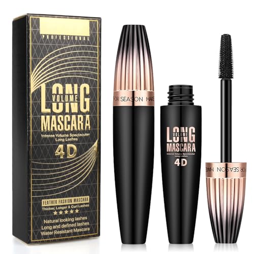 YEUGSCKA 2-Pack Waterproof 4D Silk Fiber Lash Mascara – Long Length & Volume