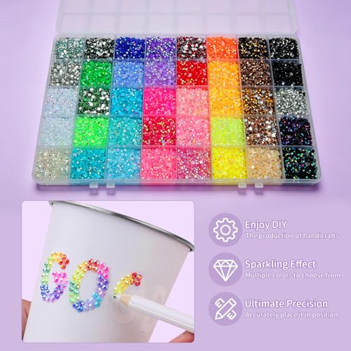 Deyushi 40,000Pcs Rhinestone Bedazzling Kit for Crafts & Clothing
