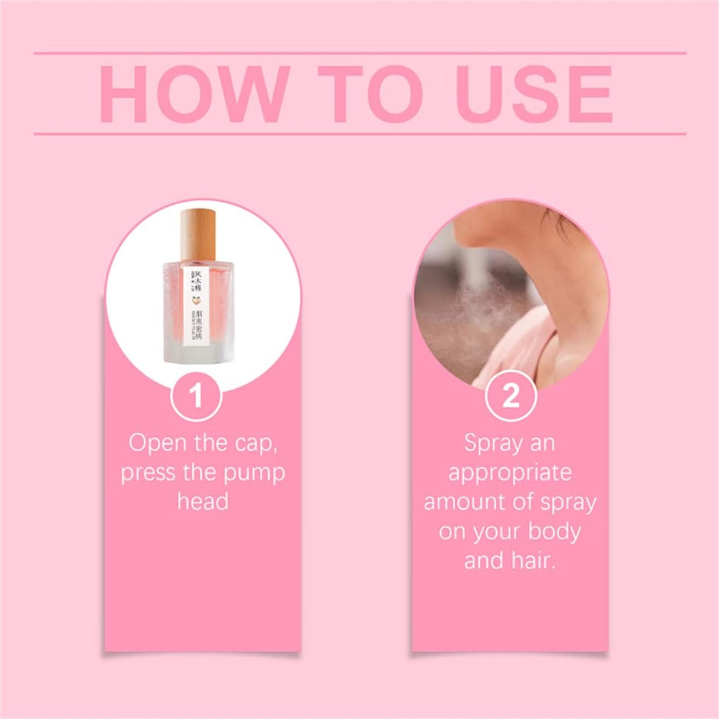 Peach Scented Fragrance Spray, Smoky Peach Perfume 50ML, Long Lasting Refresh Fruit Woody Floral Fragrance Perfumes for Women (2pcs A, 3)