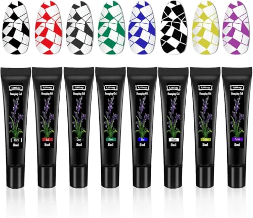 LiBiuty Nail Stamper Kit Set C - 6 Geometric & Floral Stencils