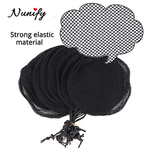Nunify 5 Pcs Afro Puff Drawstring Ponytail Hair Nets with Combs - L/Round Size
