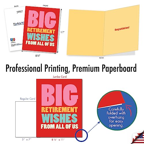 NobleWorks Jumbo Retirement Card for Coworkers - 8.5 x 11 Inch
